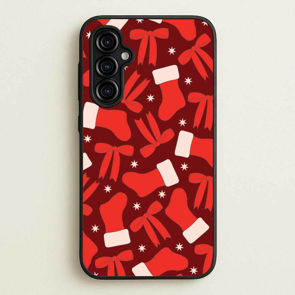 Stockings And Bows Pattern Galaxy A54 Case
