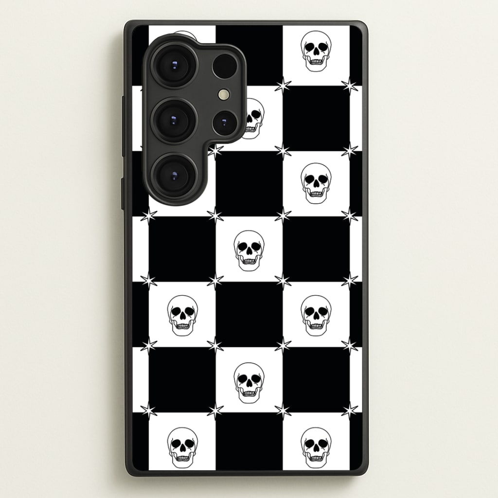 Checkered Skulls Pattern Galaxy S25 Ultra Case