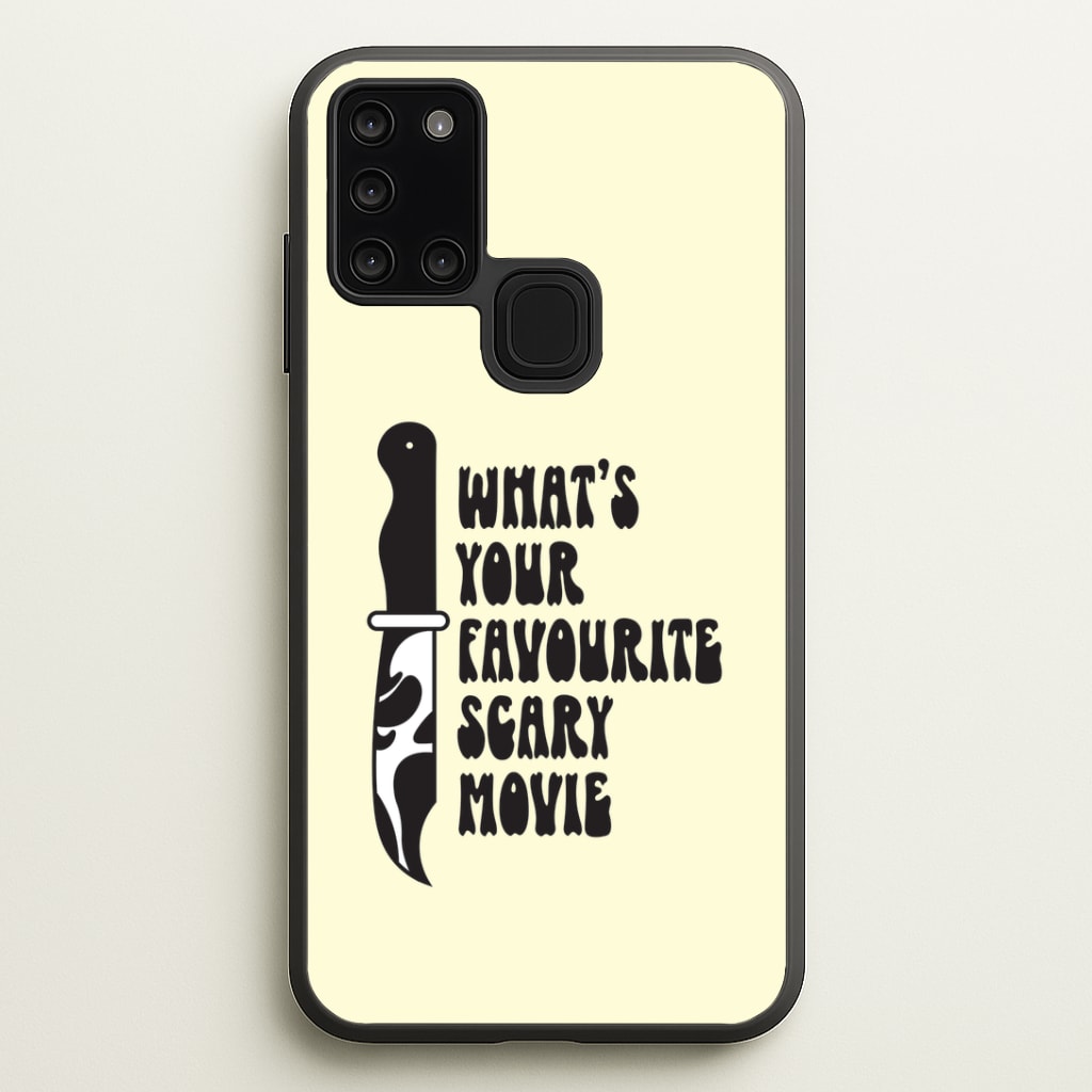 What's Your Favourite Scary Movie Trippy Galaxy A21s Case