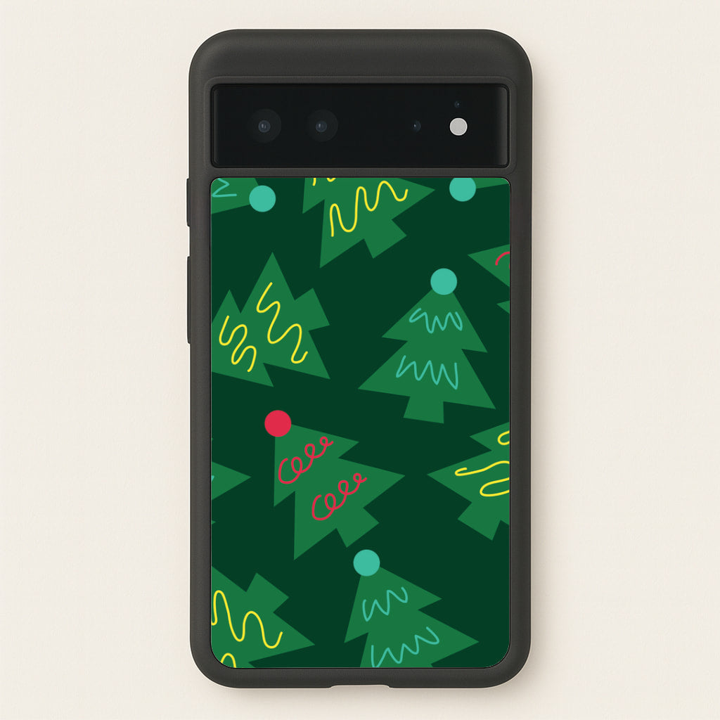 Abstract Christmas Trees Pattern Google Pixel 6 Case