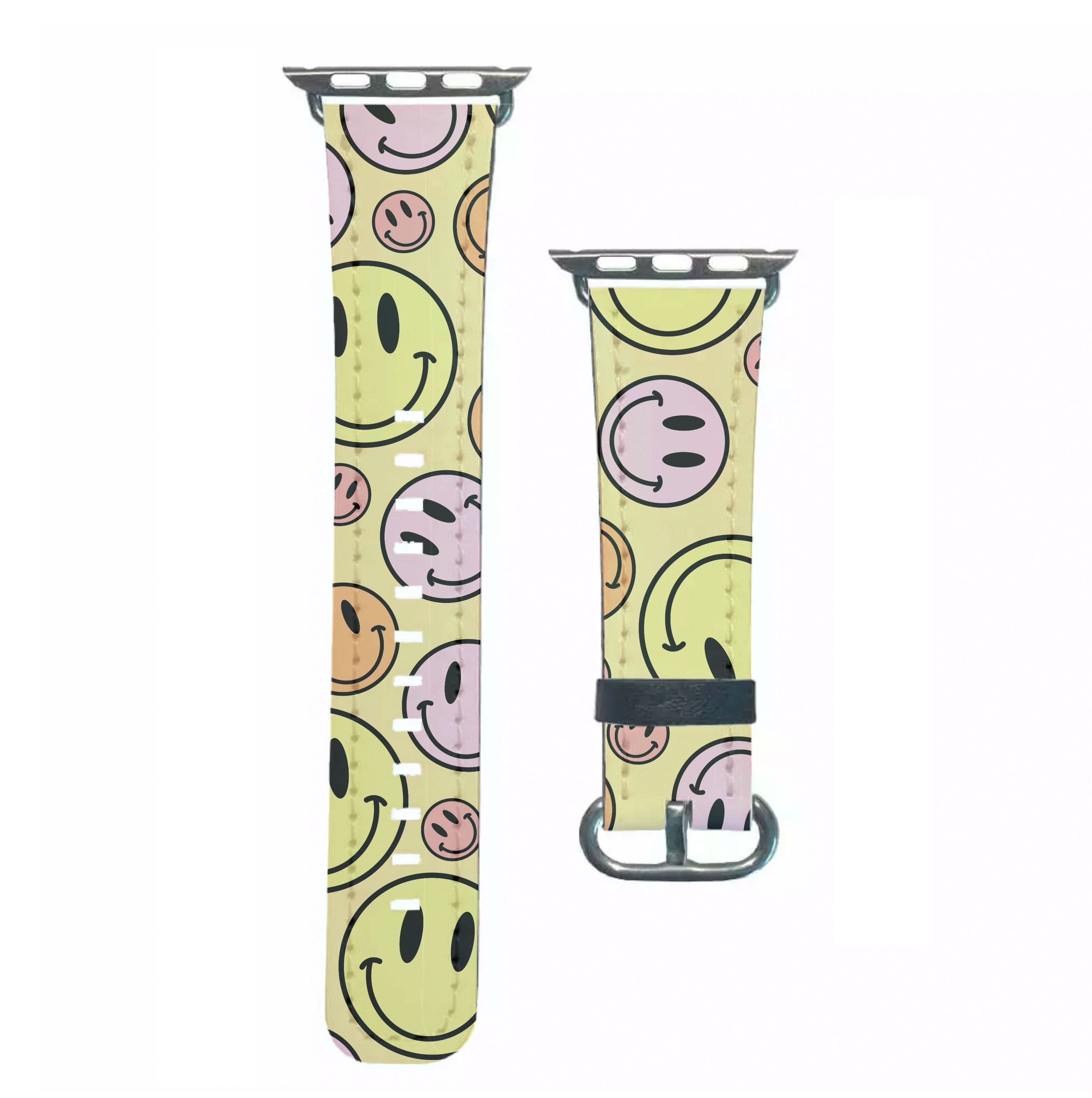 Retro Smileys Pattern Apple Watch Strap