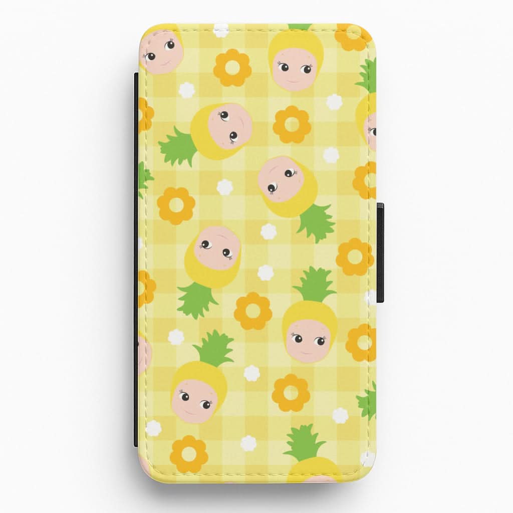 Pineapple Angel Pattern Flip / Wallet Phone Case