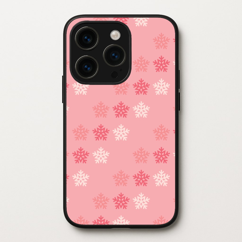 Red Slowflakes Christmas Pattern iPhone 14 Pro Case