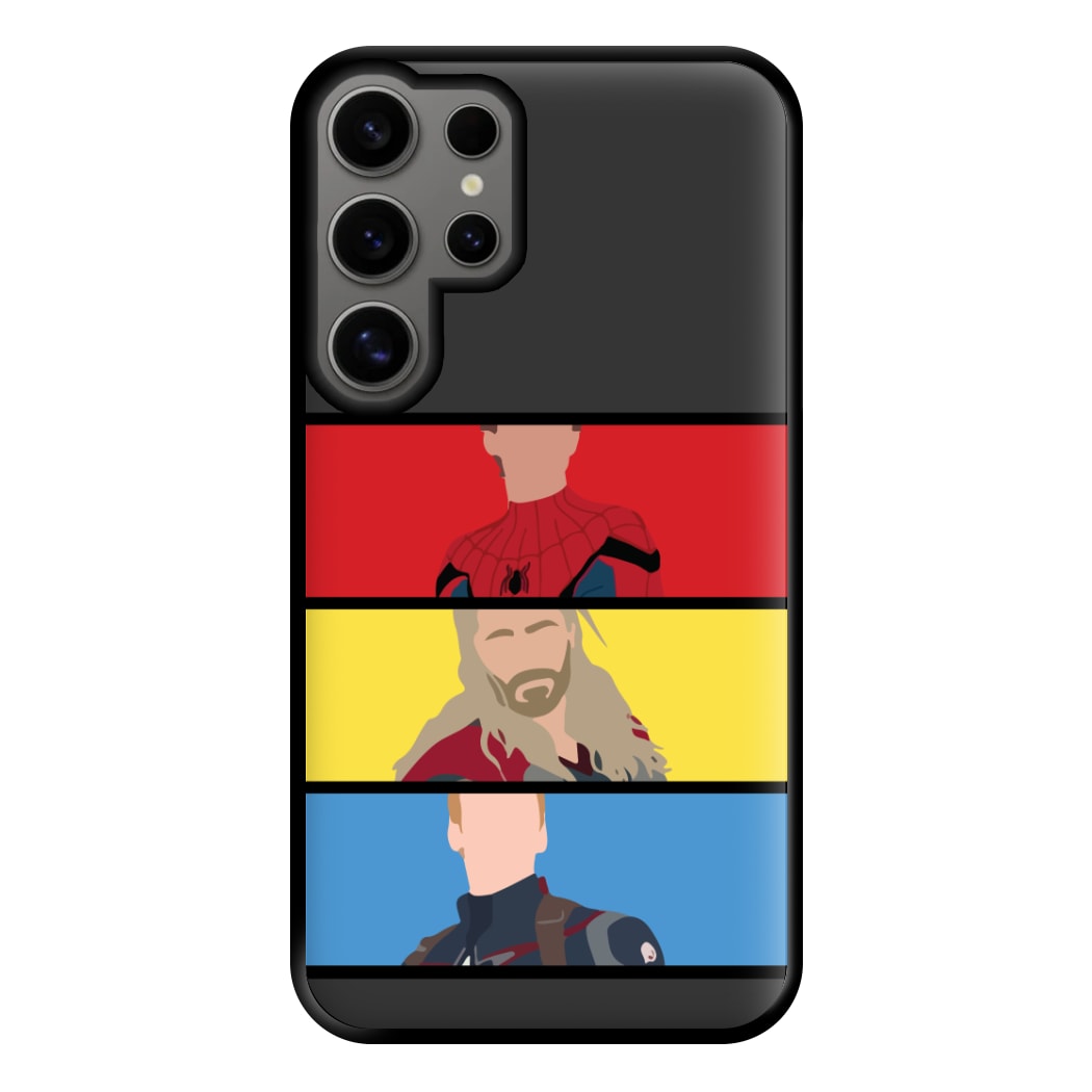 Superhero Team Red, Yellow And Blue Galaxy S24 Ultra Case