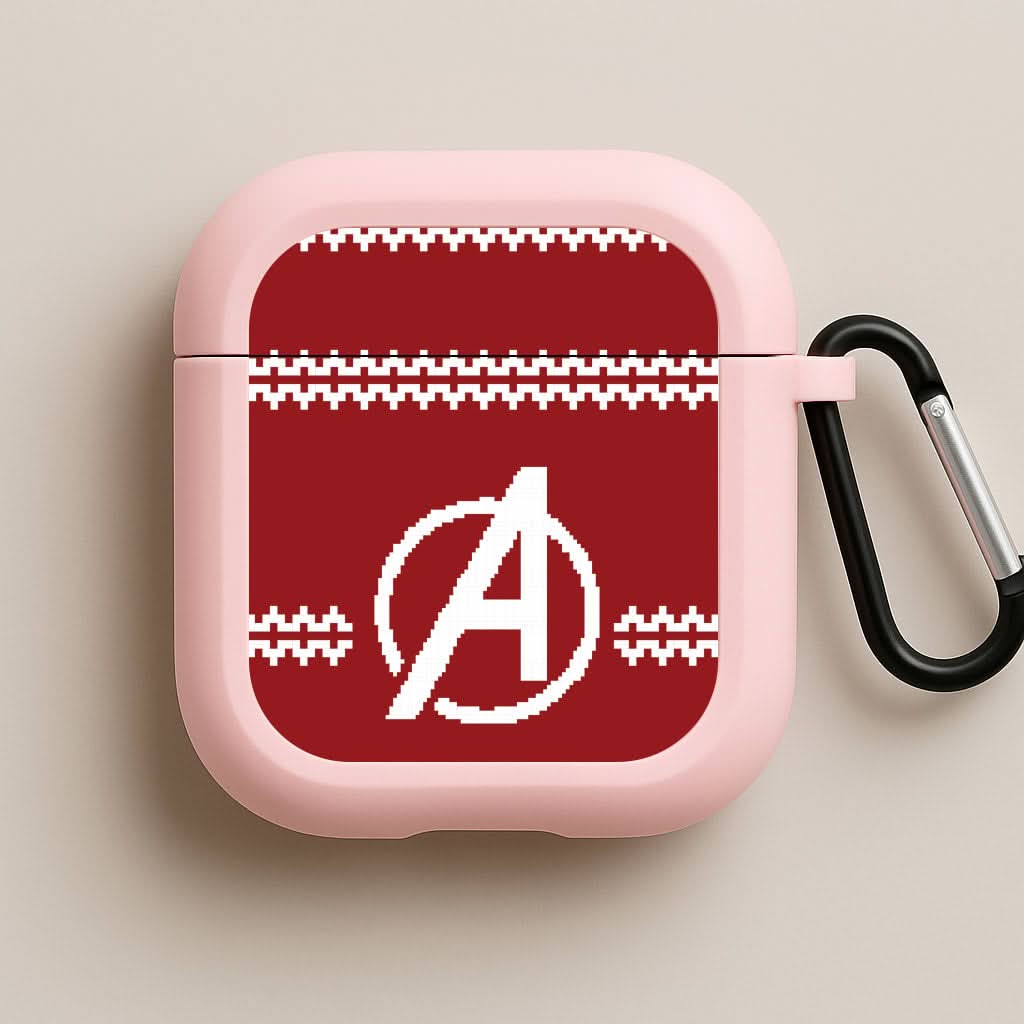 Superhero Team Red Christmas Jumper  Pink AirPods Case