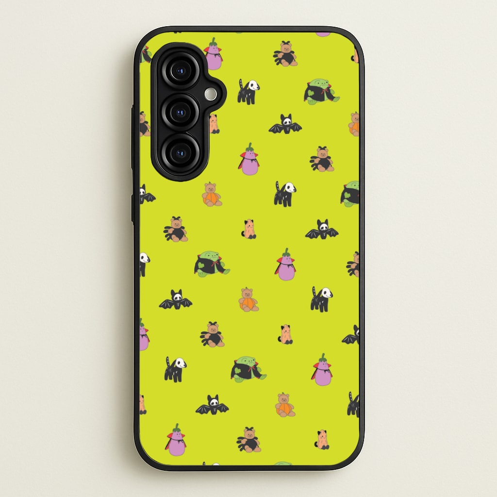 Halloween Plushies Pattern III - Halloween Galaxy A54 Case