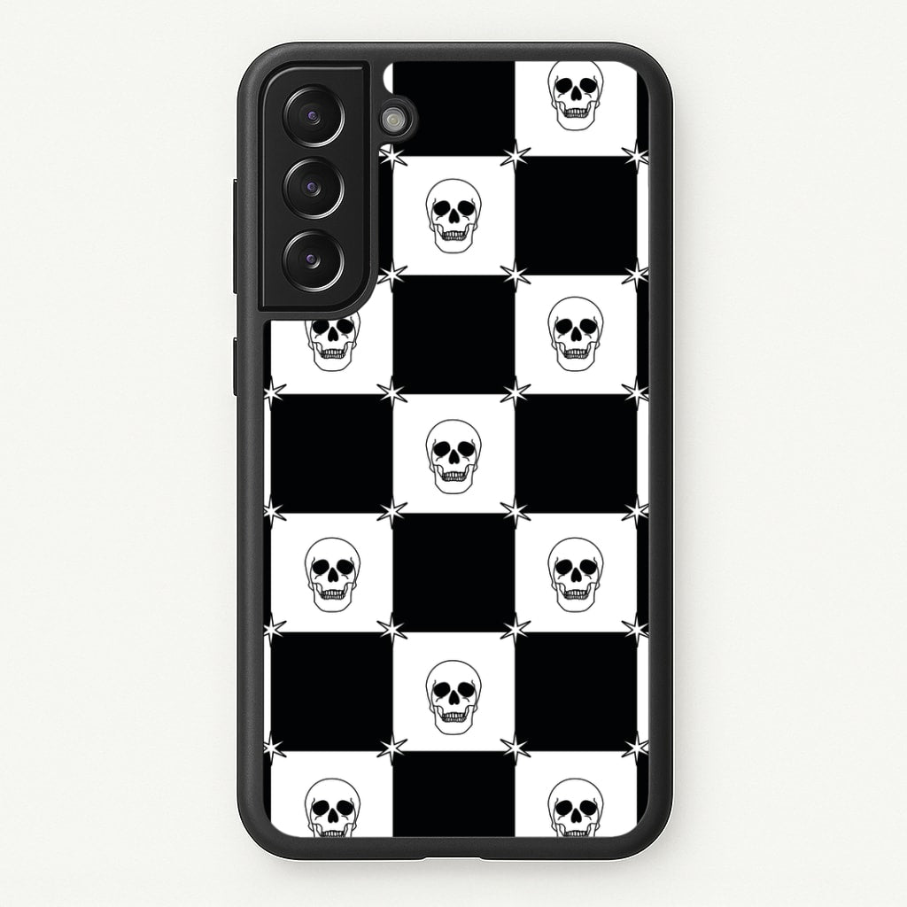 Checkered Skulls Pattern Galaxy S22 Plus Case