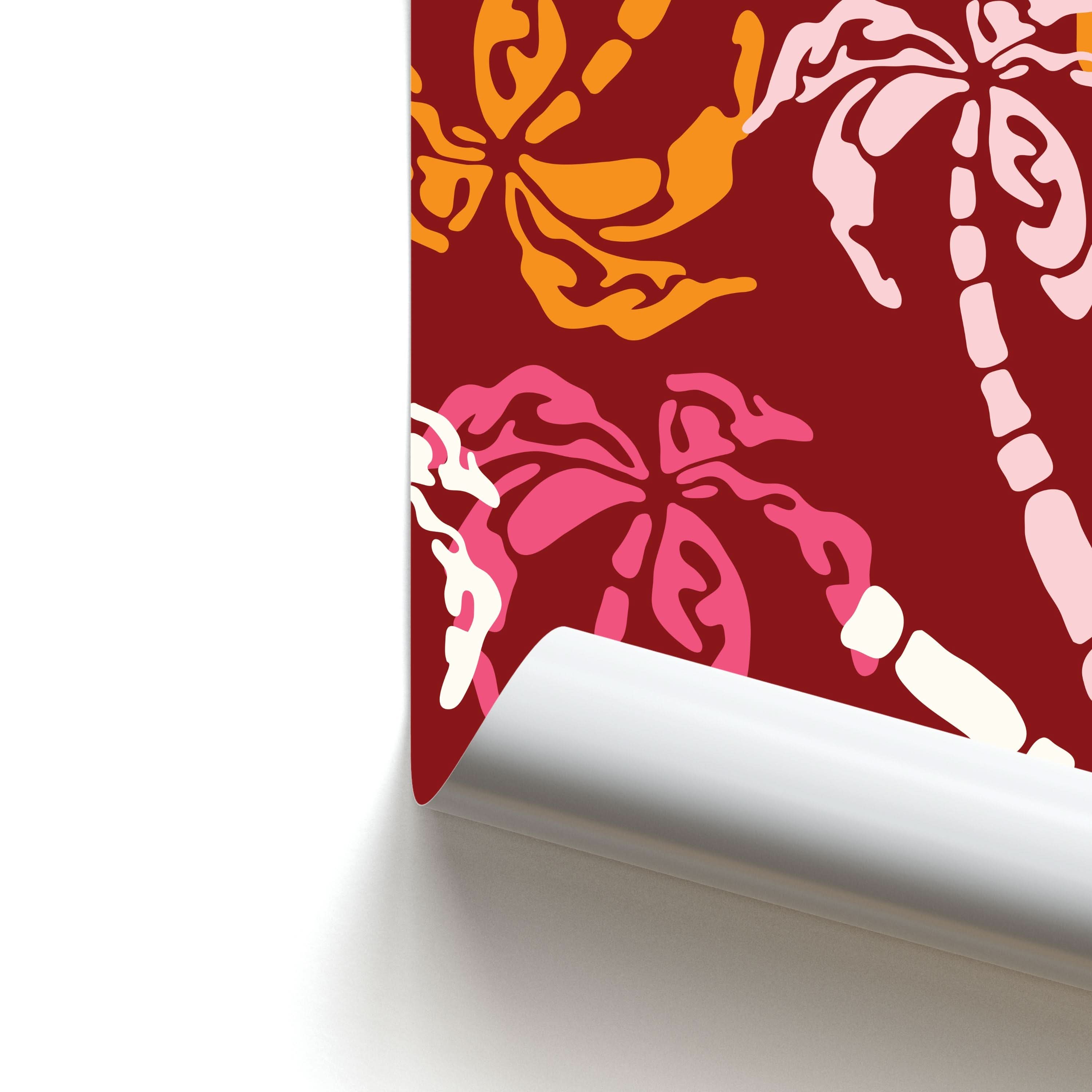 Abstract Palm Trees Pattern Poster