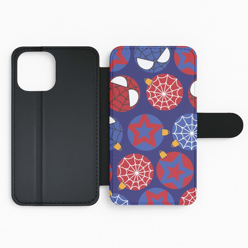 Spider Hero Baubles Pattern Flip Phone Case