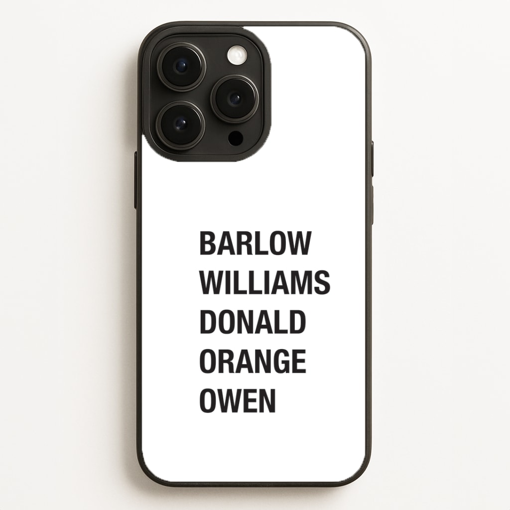 Take Band Members Names iPhone 16 Pro Case