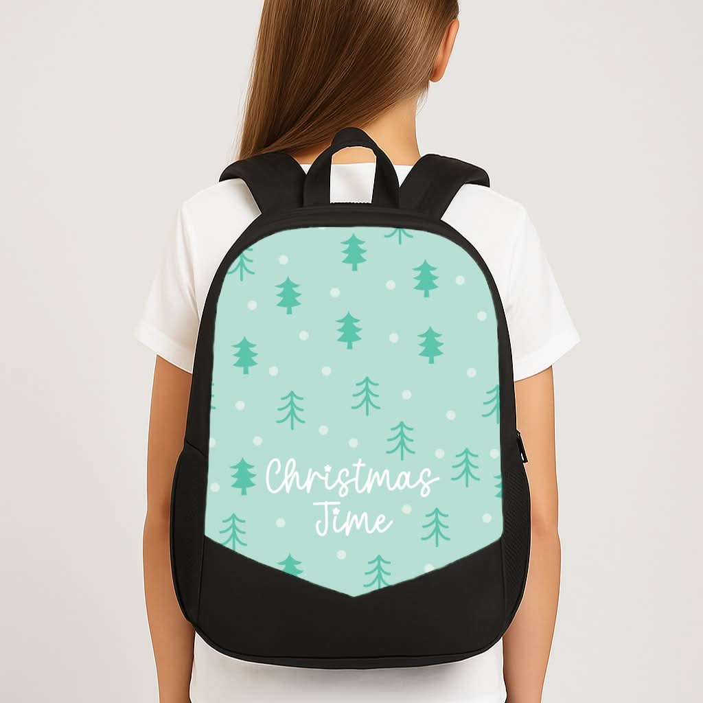 Cute Xmas Trees Pattern School Bag