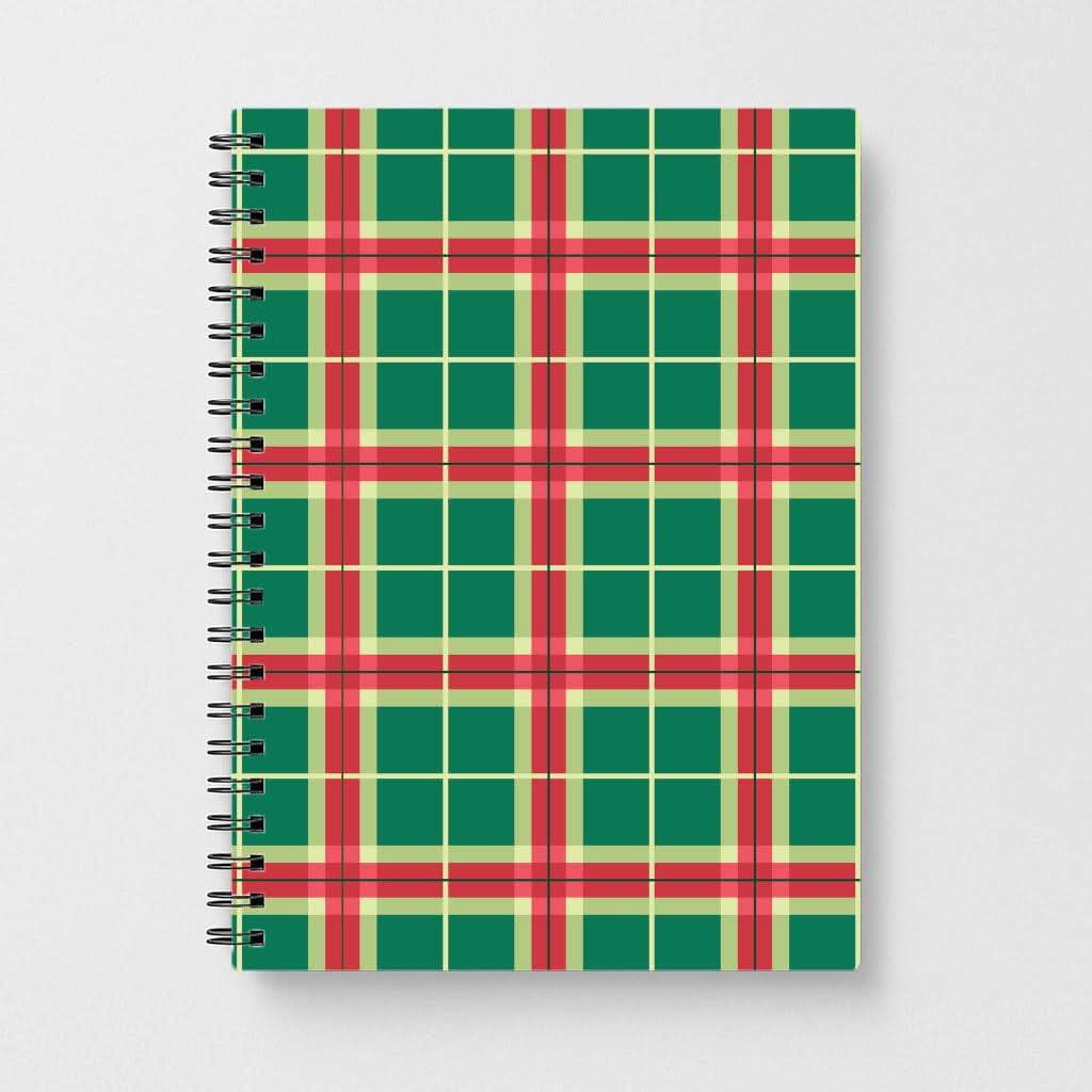 Red And Green Tartan II Christmas Pattern Notebook
