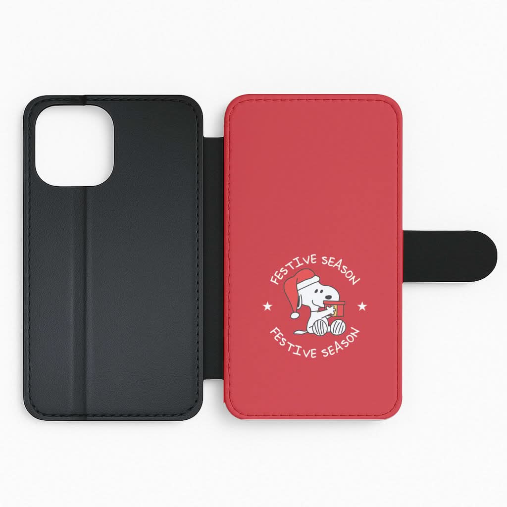 Cartoon Beagle Festive Season Flip Phone Case