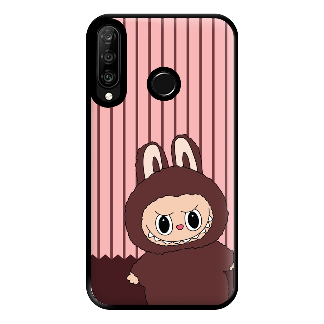 Stripey Cute Brown Monster Huawei P30 Lite Case