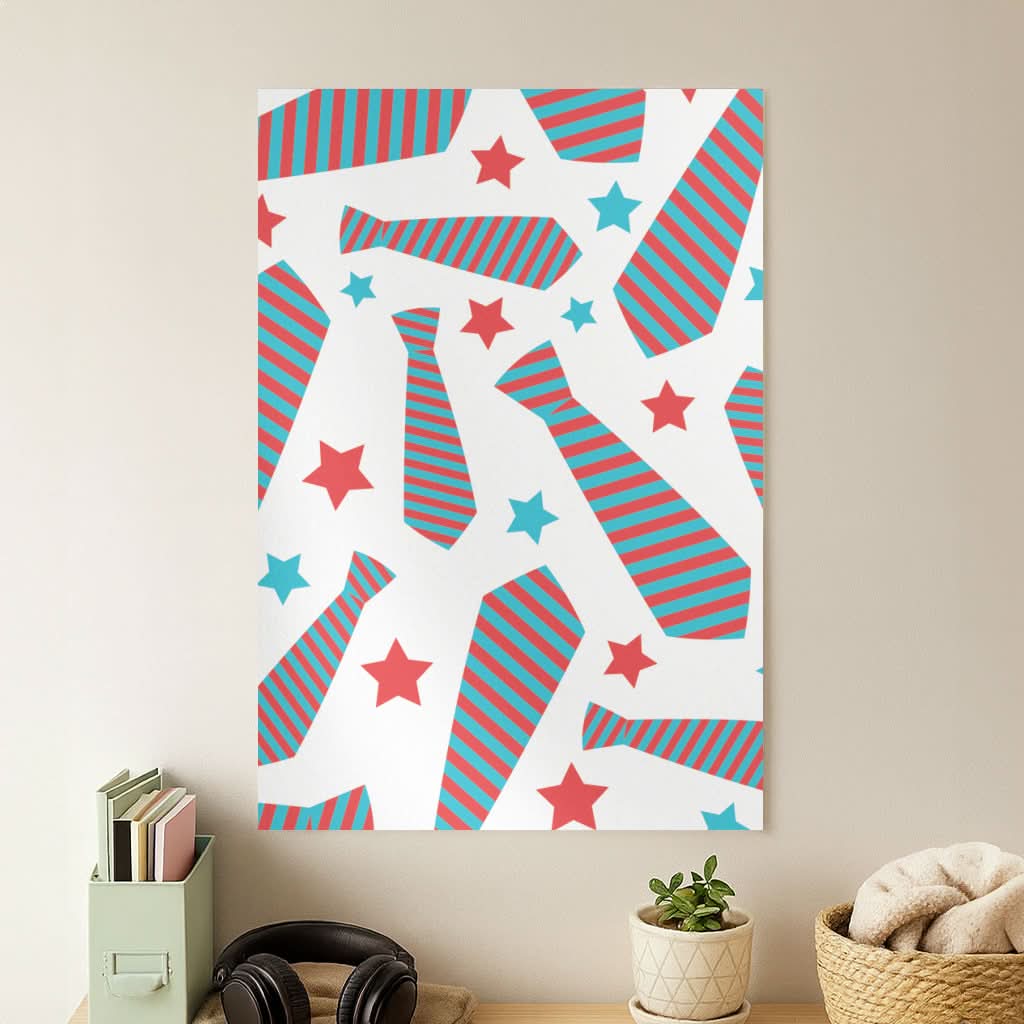 Tie And Stars Pattern Poster