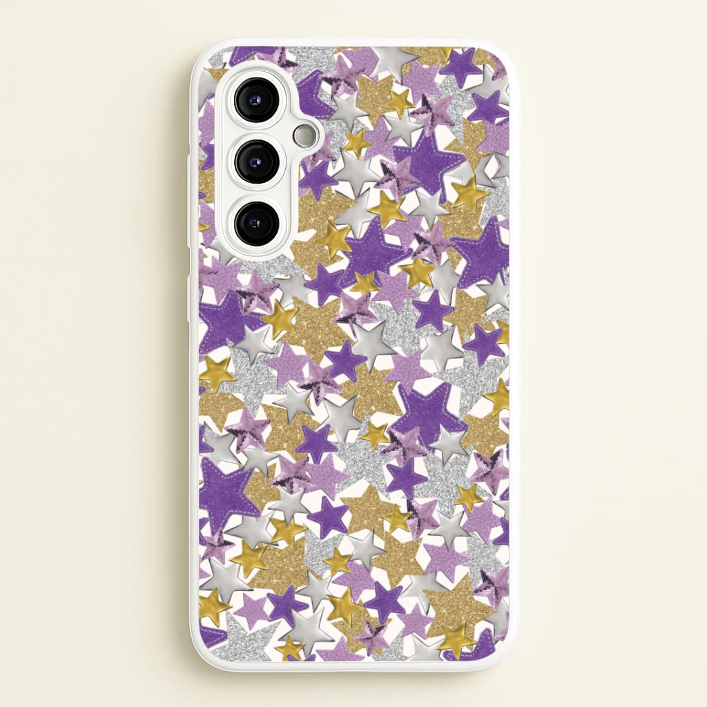 Mauve Stars Collage Galaxy A54 Case