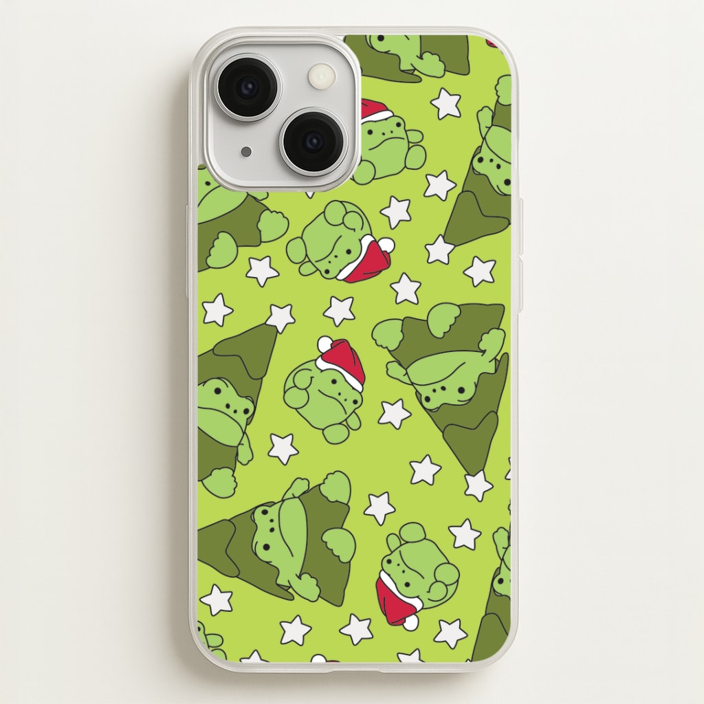 Christmas Frogs And Stars Plush Pattern iPhone 13 Mini Case