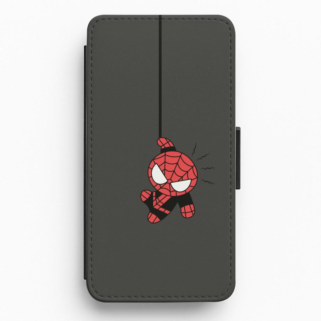 Gray Hanging Spider Hero Flip / Wallet Phone Case