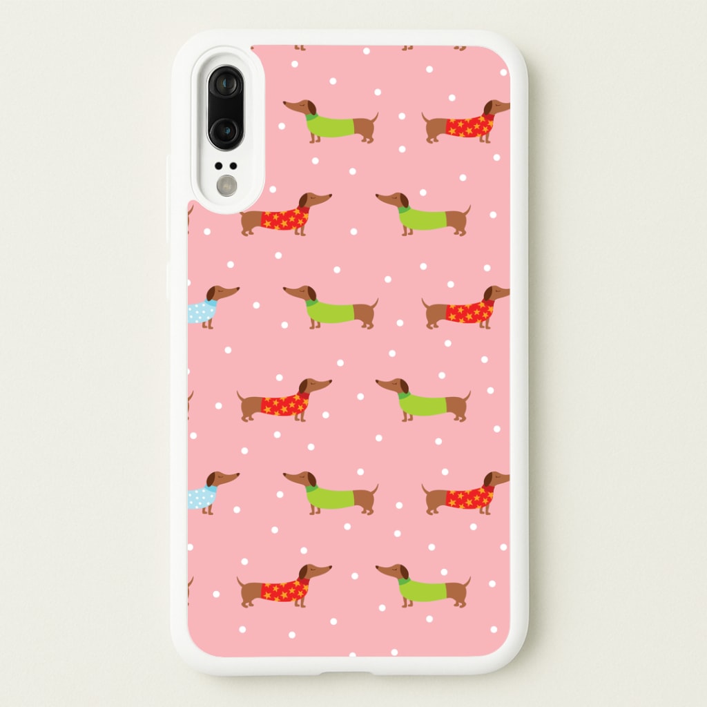 Christmas Jumpers Dachshund Pattern Huawei P20 Case