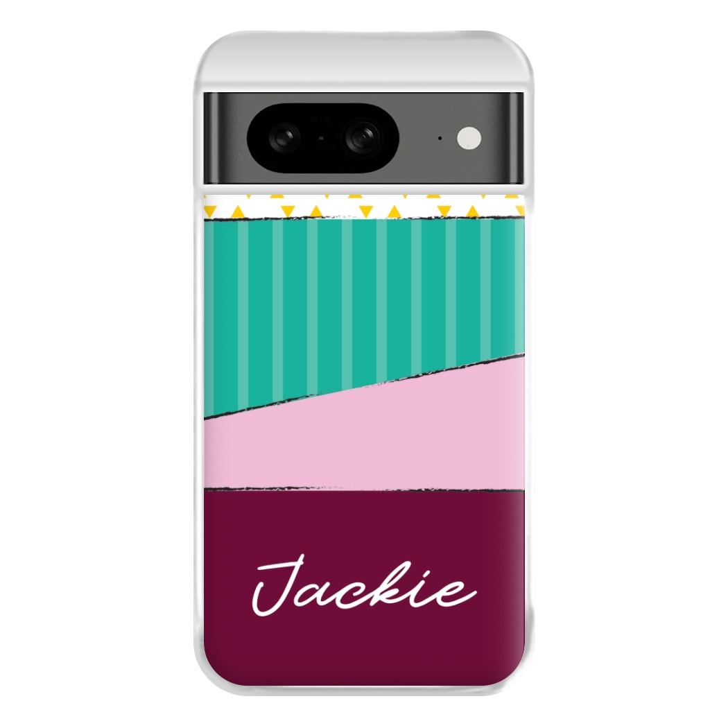 Geometric Patterns Personalised Name Google Pixel 8 Case