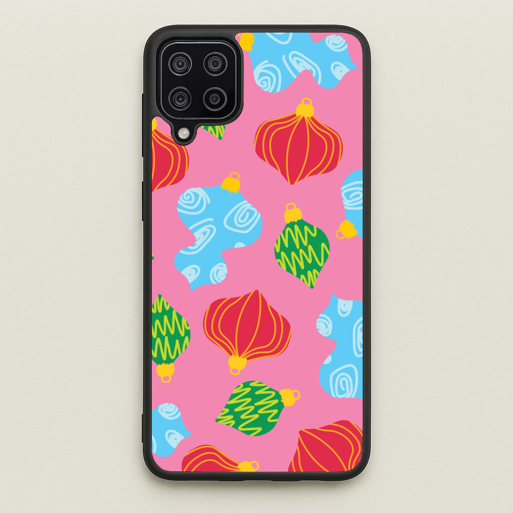 Abstract Christmas Baubles Pattern Galaxy A12 Case
