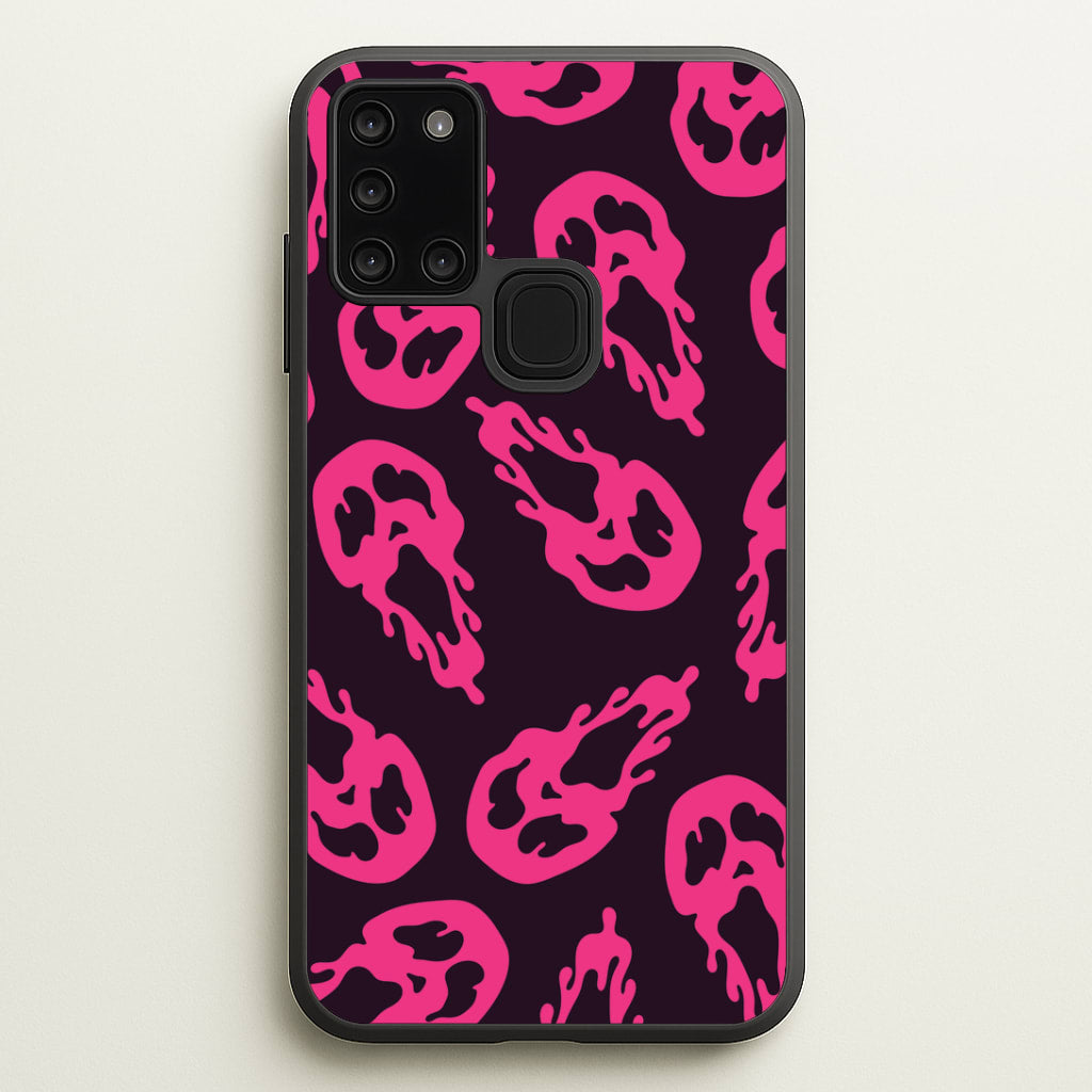Trippy Ghost Face Pattern Galaxy A21s Case