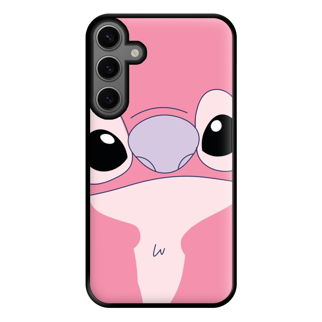 Cute Pink Alien Face Galaxy S24 Plus Case