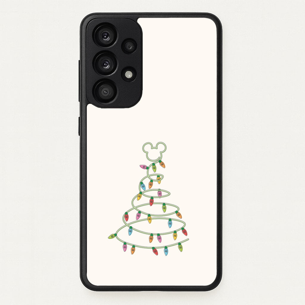 Cartoon Mouse Christmas Tree Lights Galaxy A53 Case