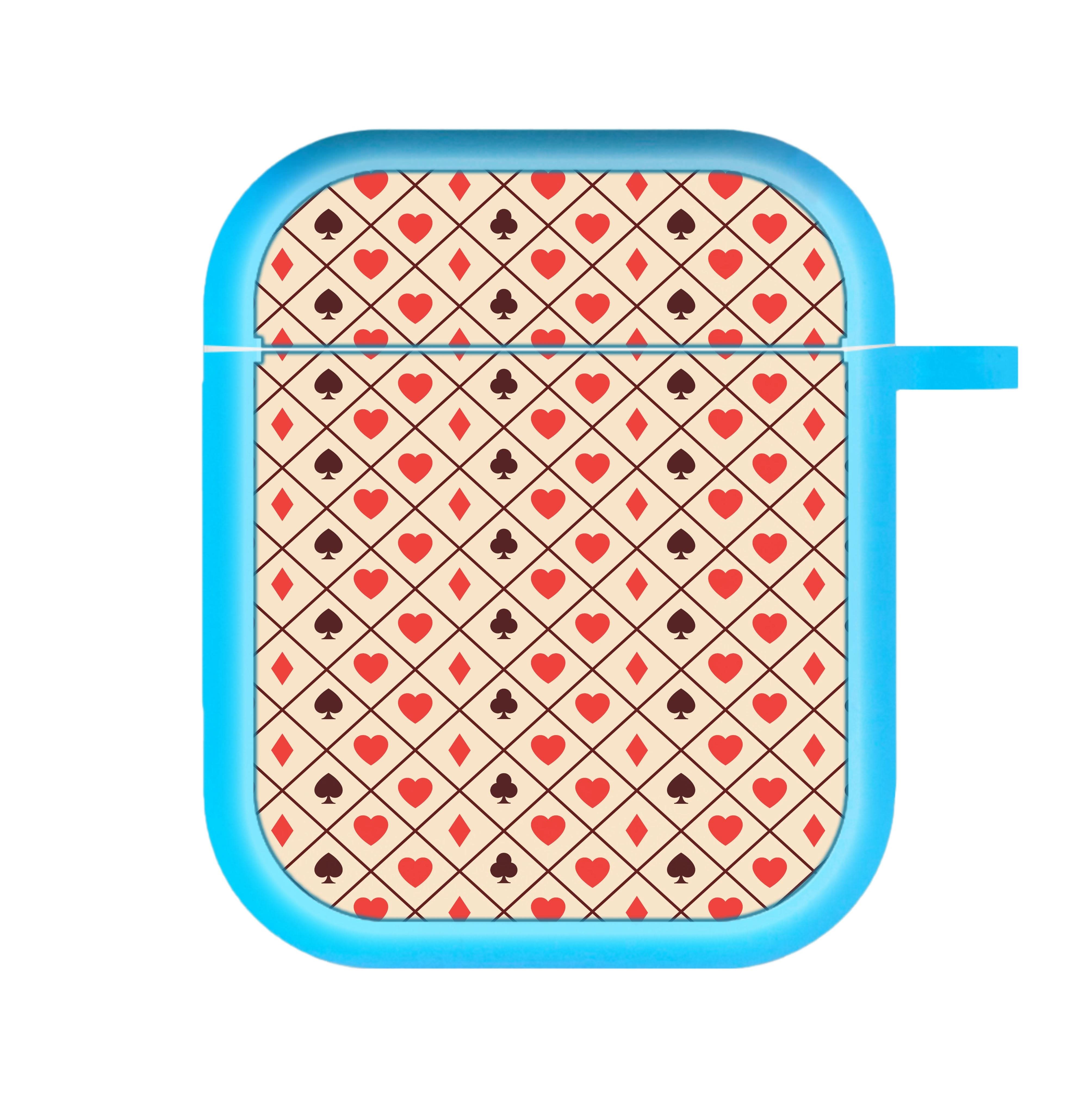 Zig-Zag Card Suits Pattern AirPods Case