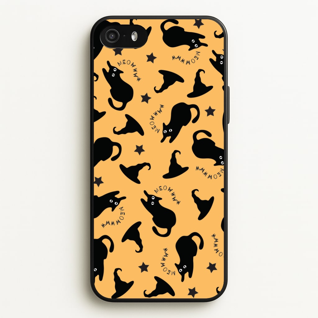 Black Cat And Hats Pattern iPhone 5 / 5s / SE 2016 Case