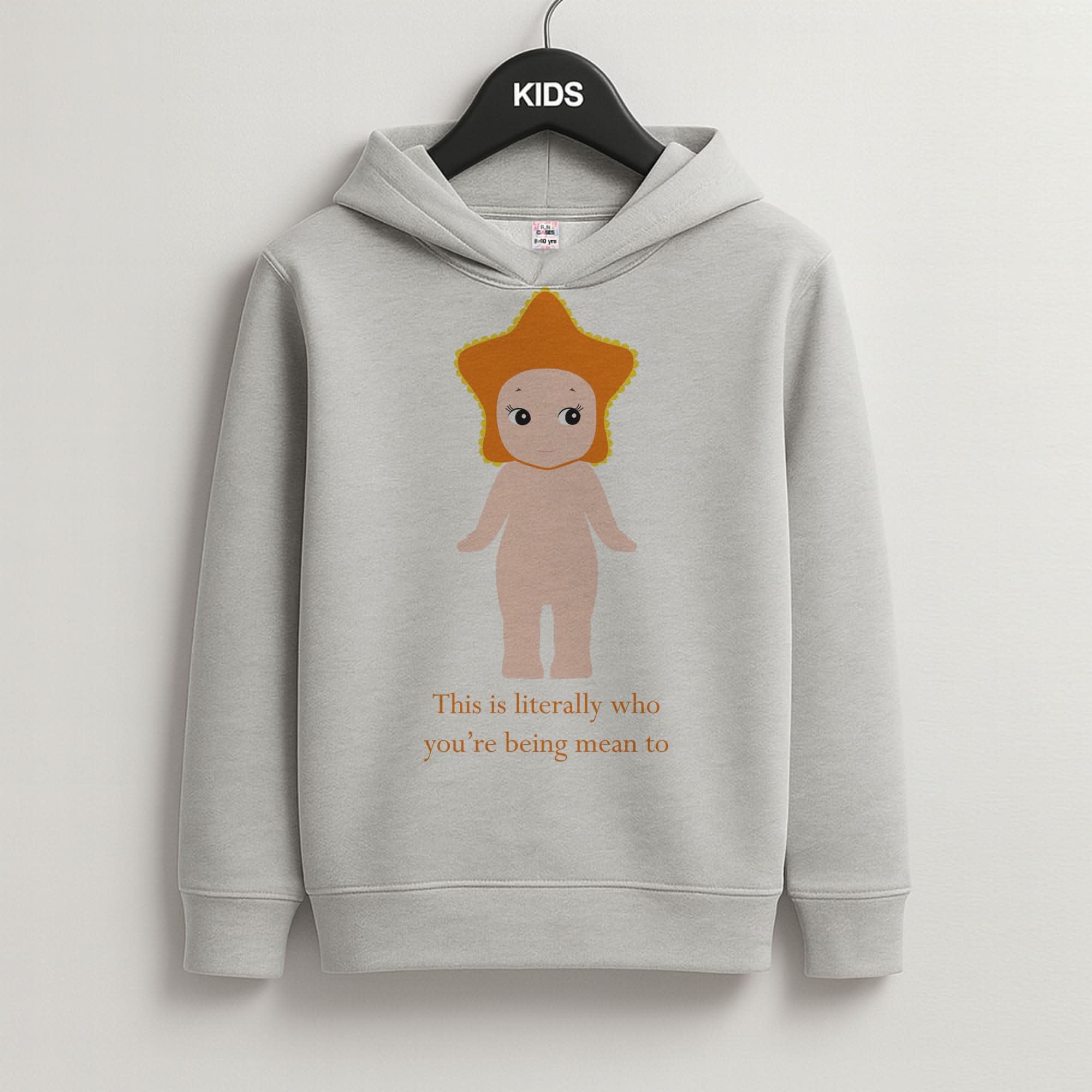This Is Literally Who You're Being Mean To Grey Kids Hoodie