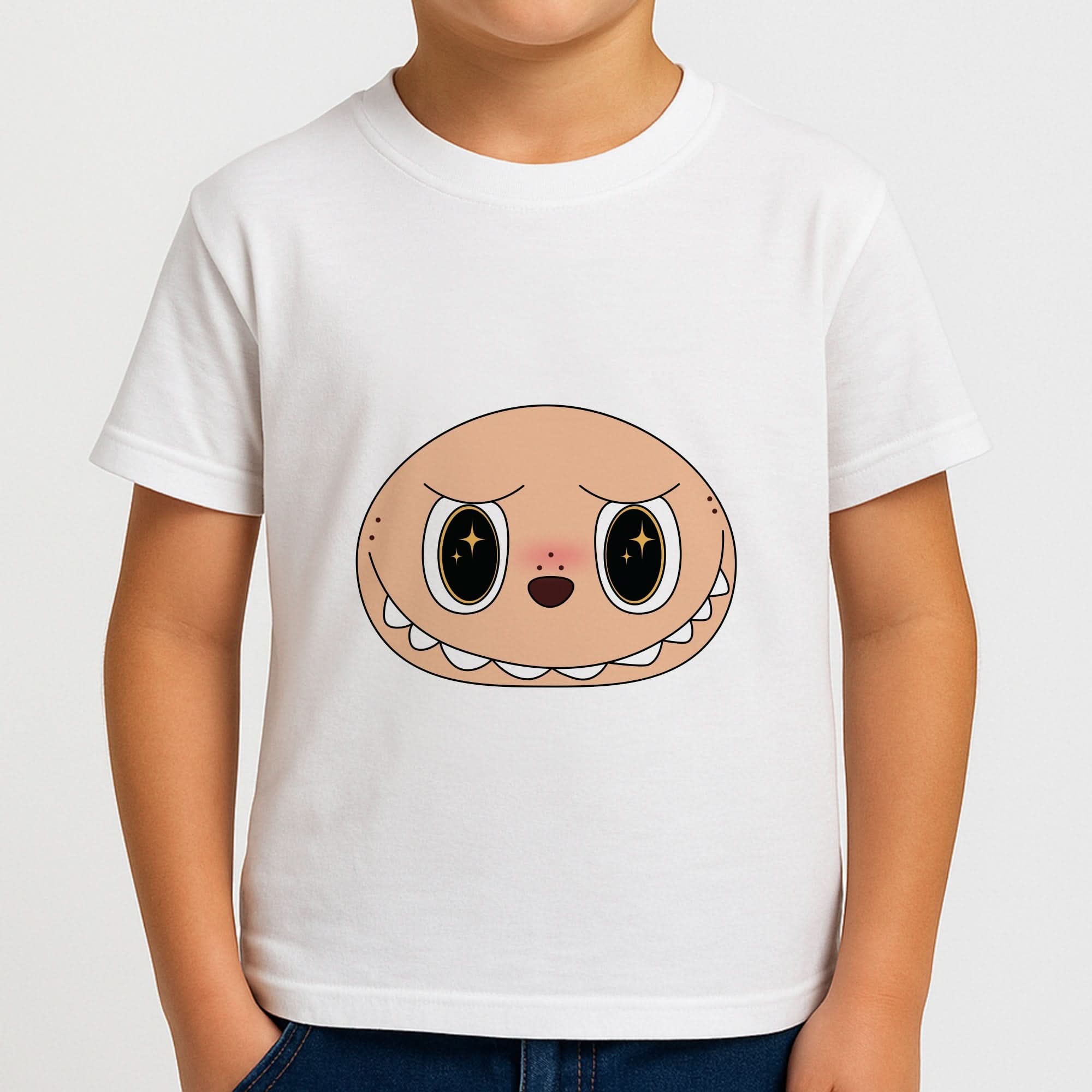 Cute Brown Monster Face Boys T-Shirt