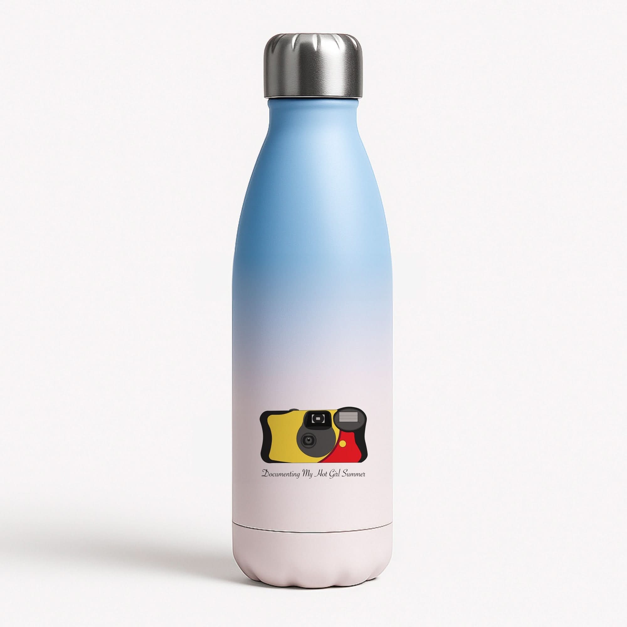 Documenting My Hot Girl Summer Camera Blue Water Bottle
