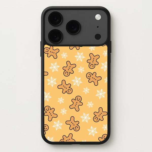Cute Gingerbread And Snowflakes Pattern iPhone 17 Pro Case