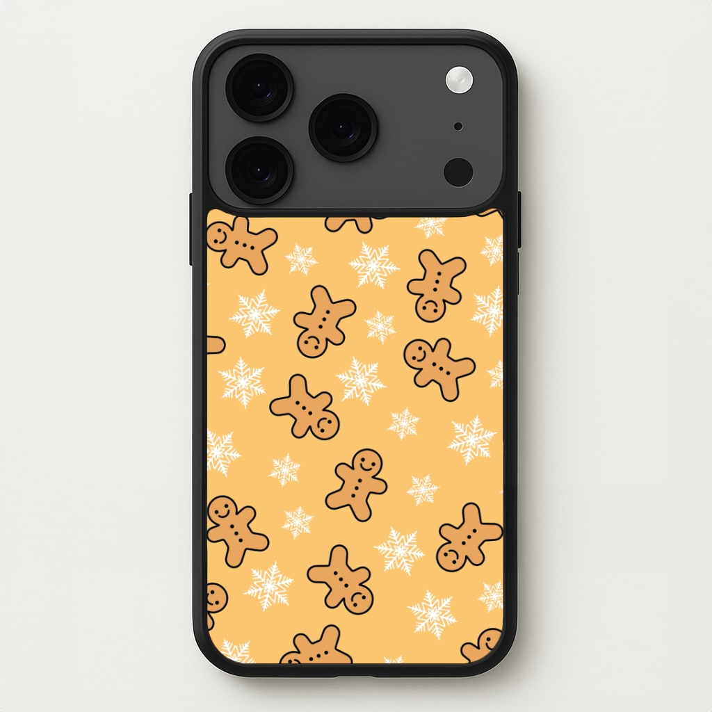 Cute Gingerbread And Snowflakes Pattern iPhone 17 Pro Max Case