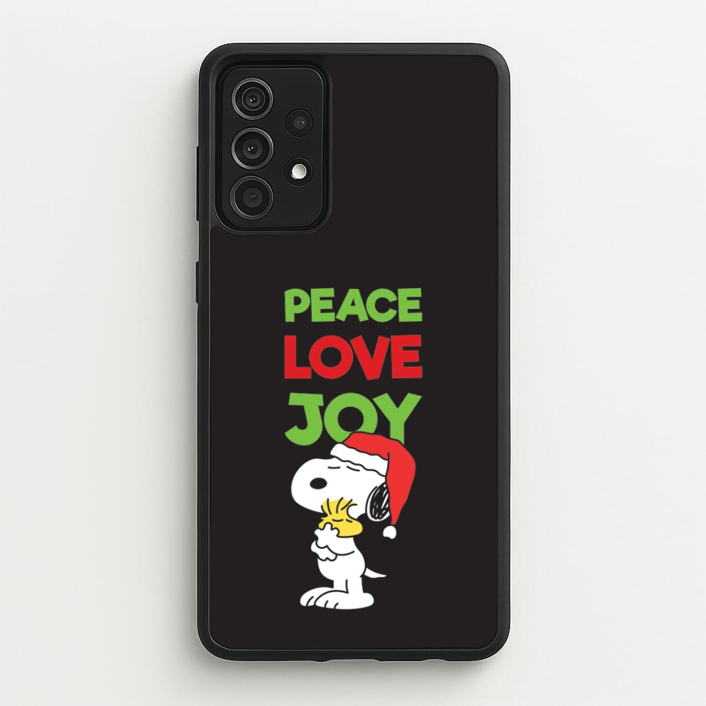 Peace, Love, Joy Christmas Cartoon Beagle Galaxy A52 / A52s Case