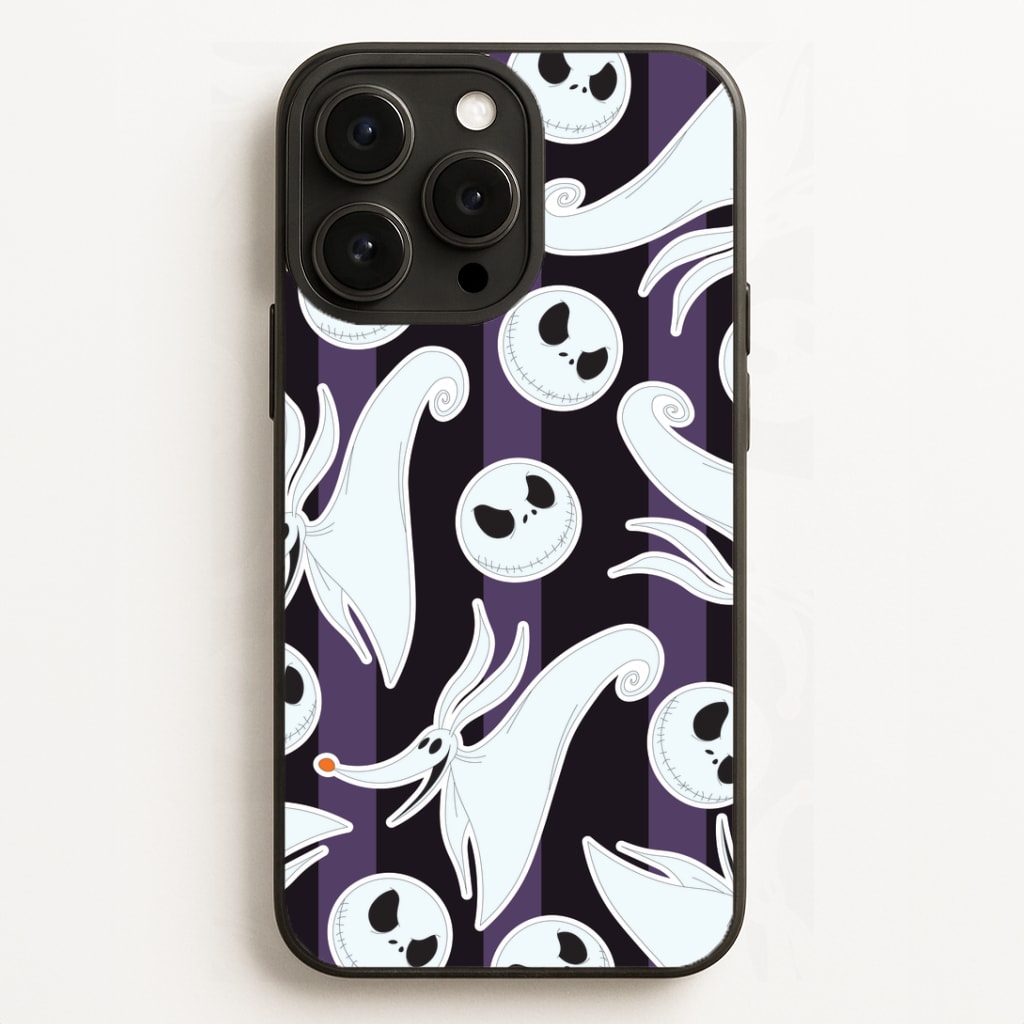 Skeleton Dog And Face Pattern iPhone 16 Pro Case