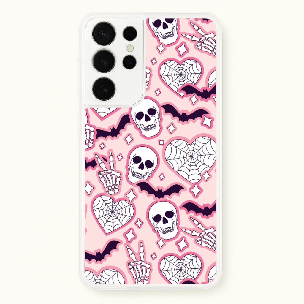 Cute Halloween Stickers Pattern Galaxy S21 Ultra Case