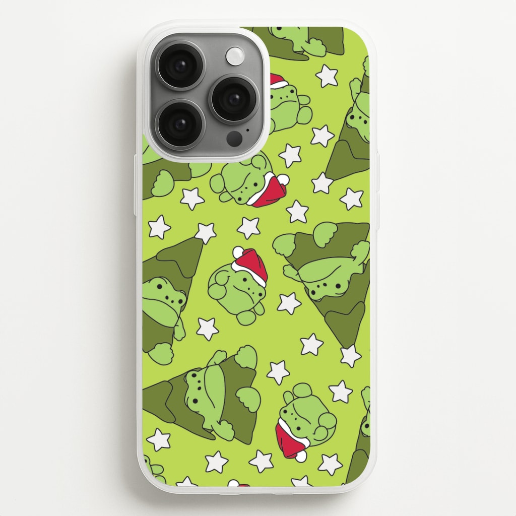 Christmas Frogs And Stars Plush Pattern iPhone 13 Pro Case