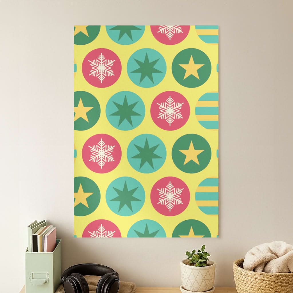 Colourful Abstract Baubles Christmas Pattern Poster