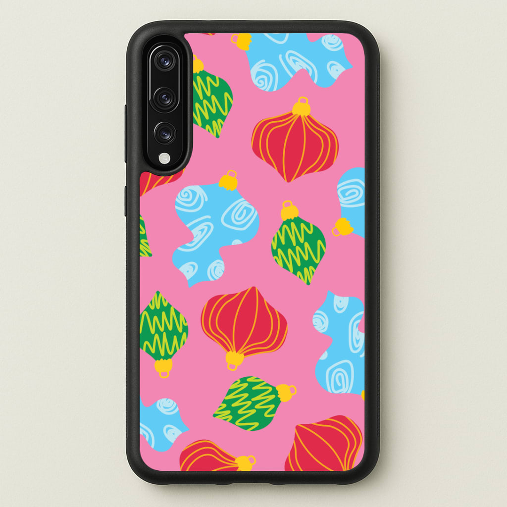 Abstract Christmas Baubles Pattern Huawei P20 Pro Case