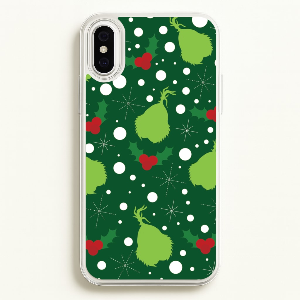 Green Creature Christmas Pattern iPhone XS Max Case