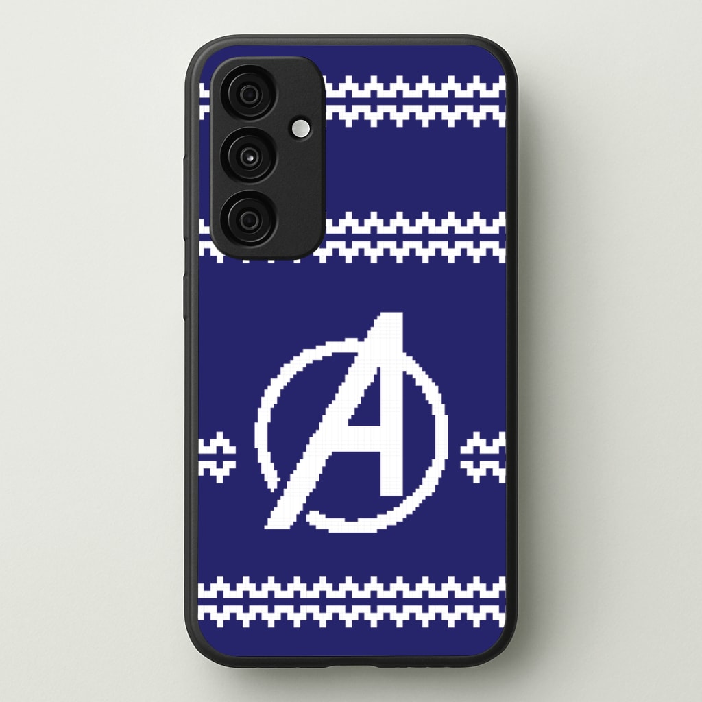 Superhero Team Blue Christmas Jumper Galaxy A35 Case
