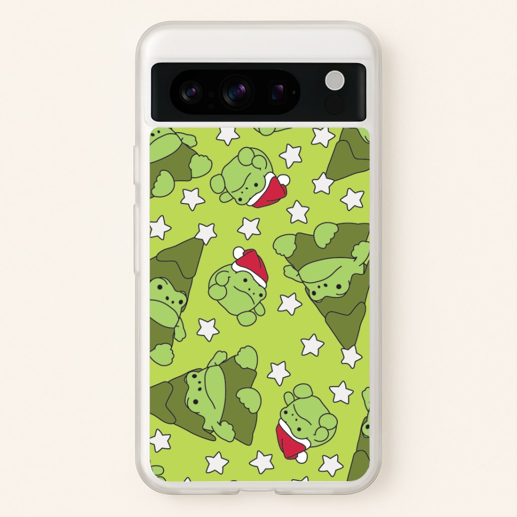 Christmas Frogs And Stars Plush Pattern Google Pixel 8 Pro Case