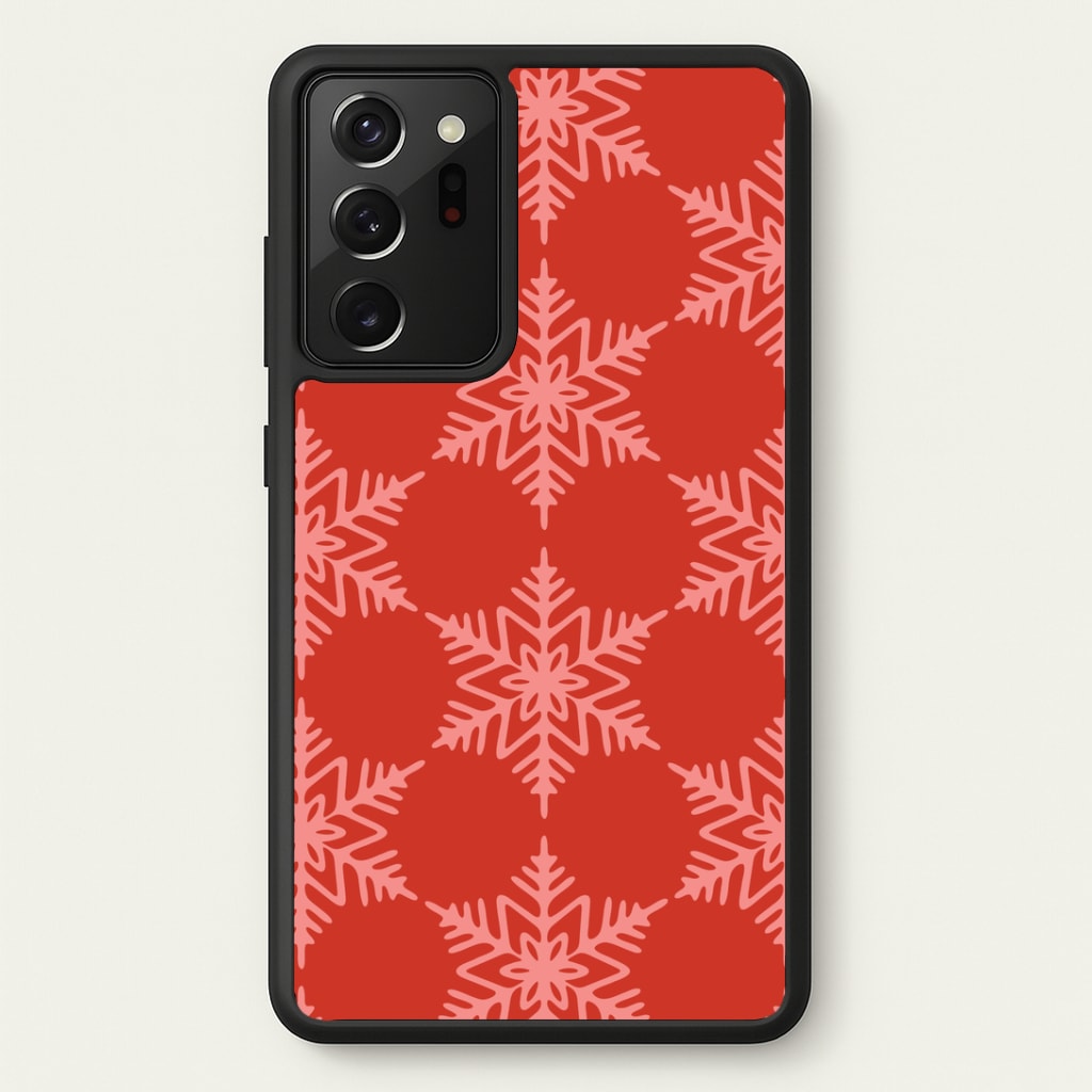 Red Giant Snowflakes Christmas Pattern Galaxy Note 20 Ultra Case