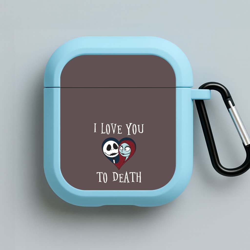 I Love You To Death Heart Blue AirPods Case