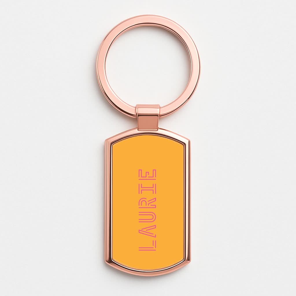 Neon Sign Personalised Name Rose Gold Keyring