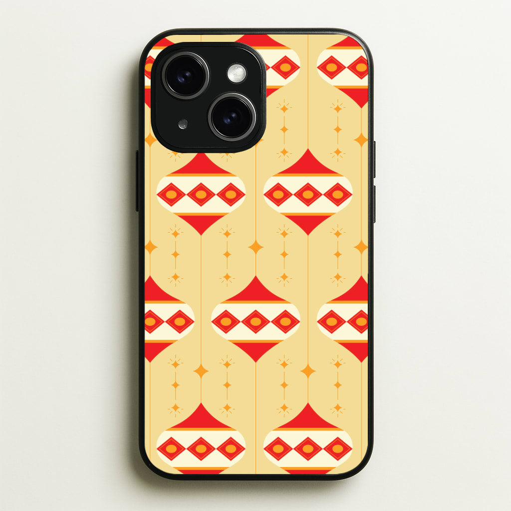 Abstract Christmas Baubles Pattern iPhone 15 Plus Case