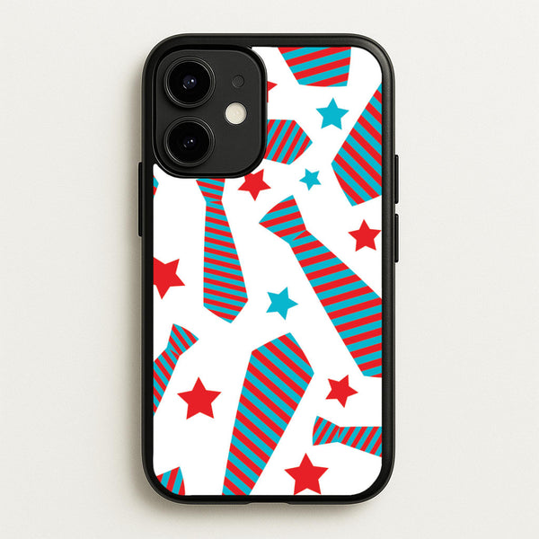 Tie And Stars Pattern iPhone 12 / 12 Pro Case