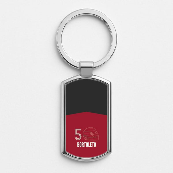 Bortoleto Helmet 2026 Silver Metal Keyring